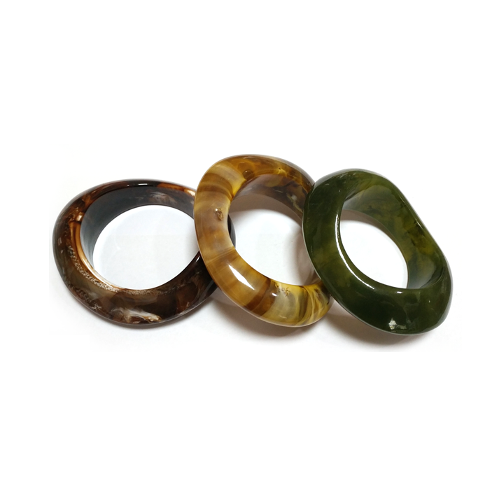 Oval Resin Bracelet Set