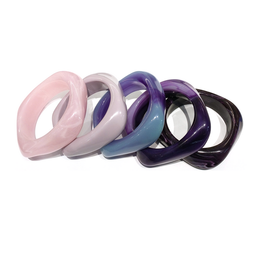 Pink - Purple Resin Bracelet Set
