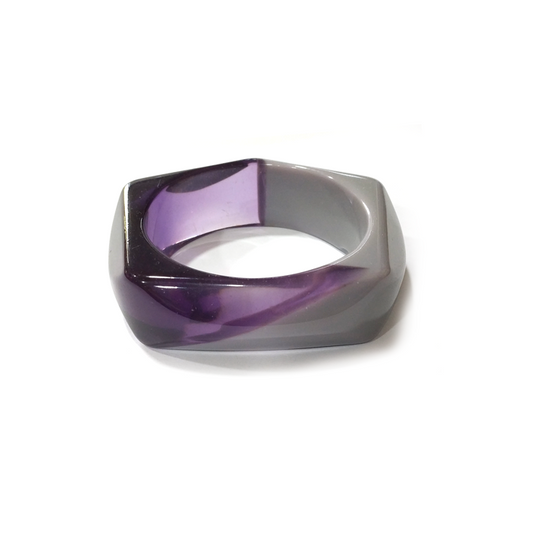 Purple and Grey Two - tone Irregular - shaped Resin Bracelet