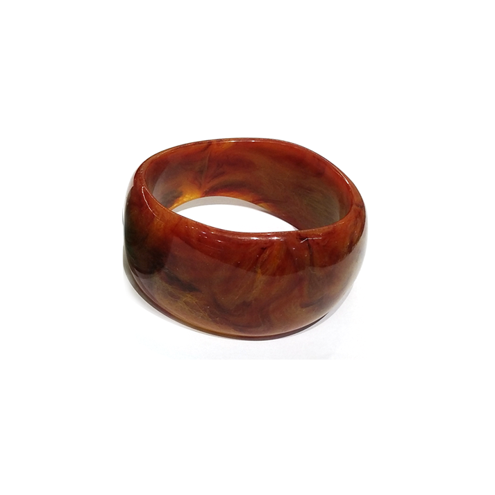 Red - brown Marbled Resin Bracelet
