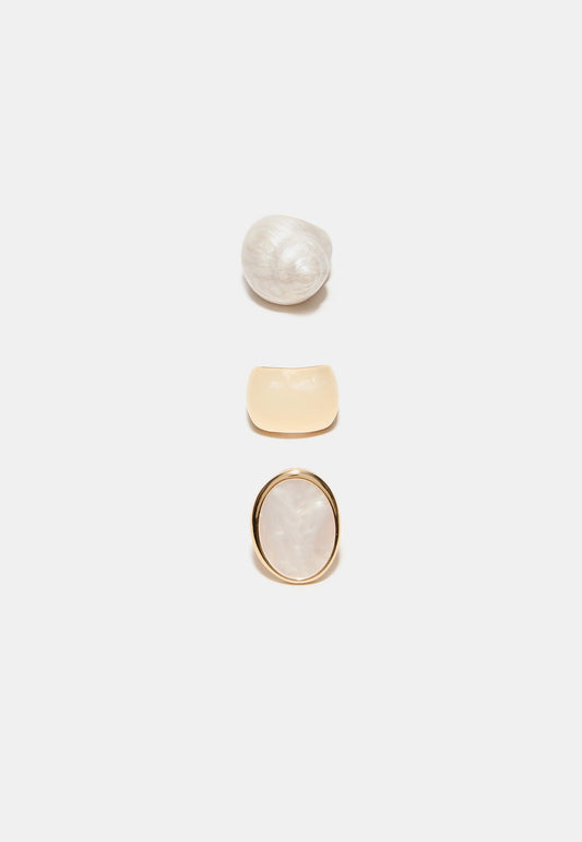 Resin & Shell Ring Set