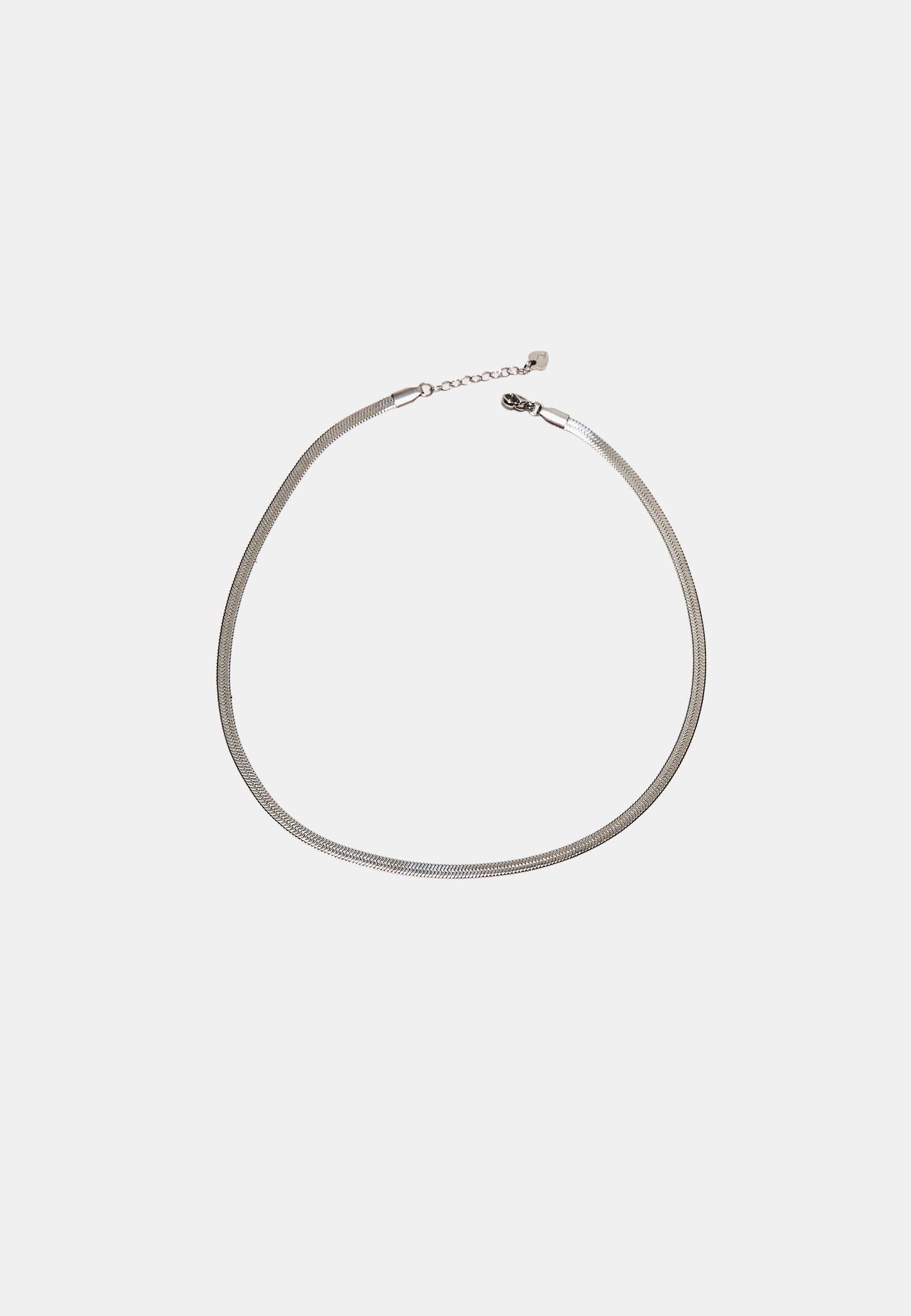 Silver Herringbone Chain Choker
