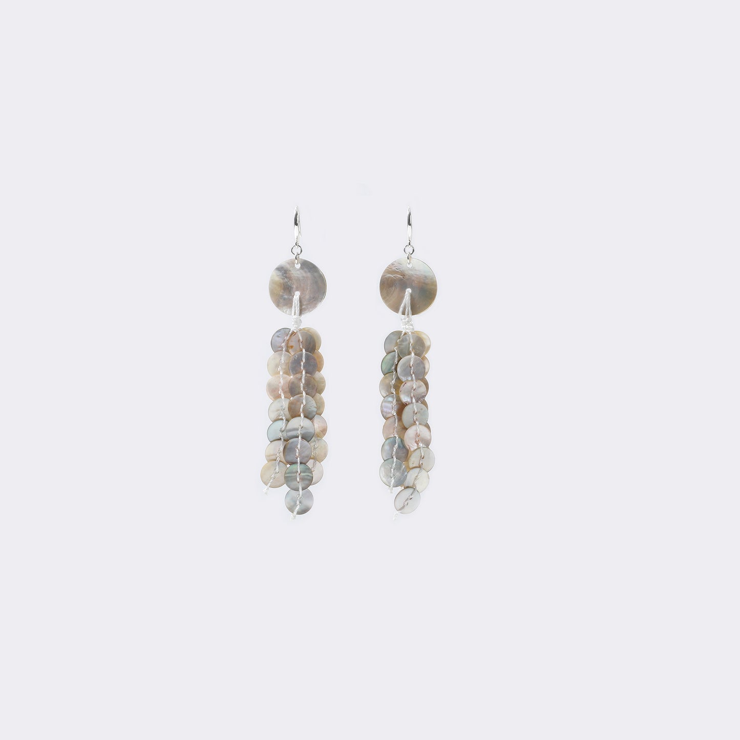 Silver Layered Diamond-Shaped Drop Earrings
