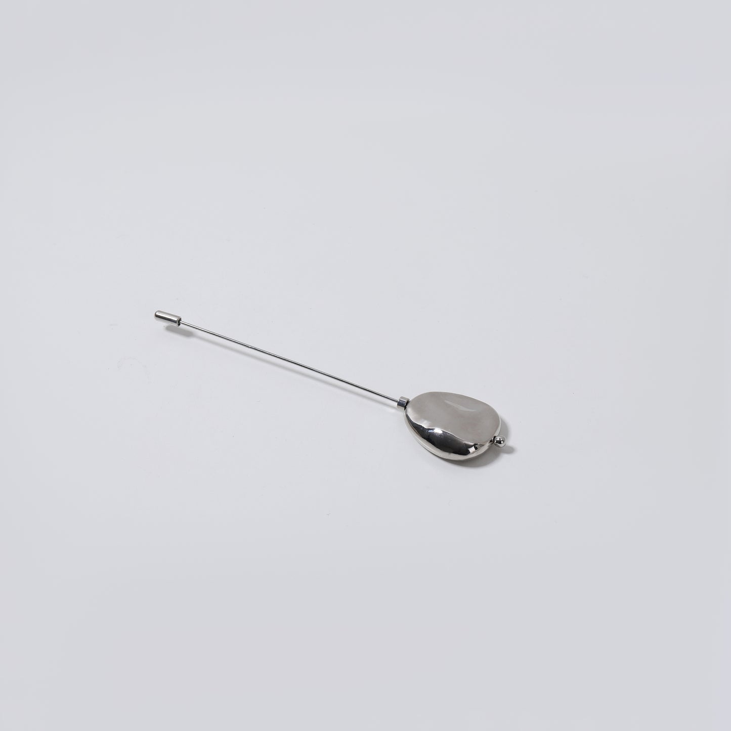 Silver Irregular Oval Stick Brooch