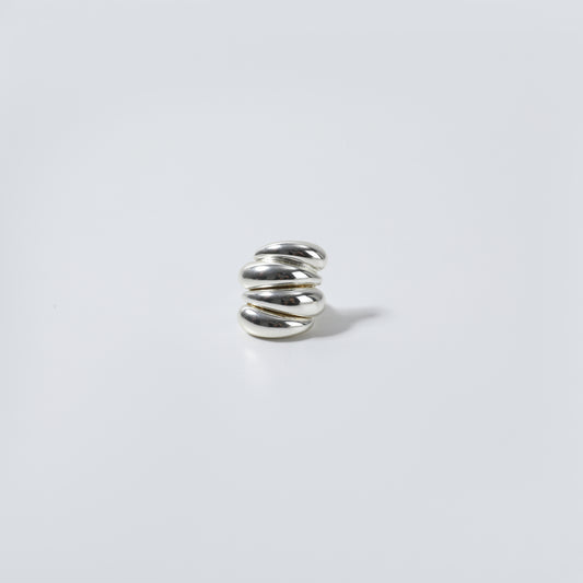 Silver Multi-Row Curved Band Ring