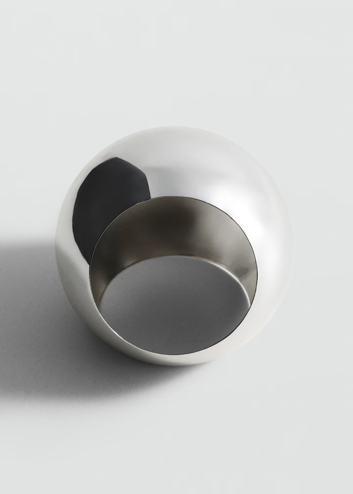 Silver Oversized Orb Statement Bangle