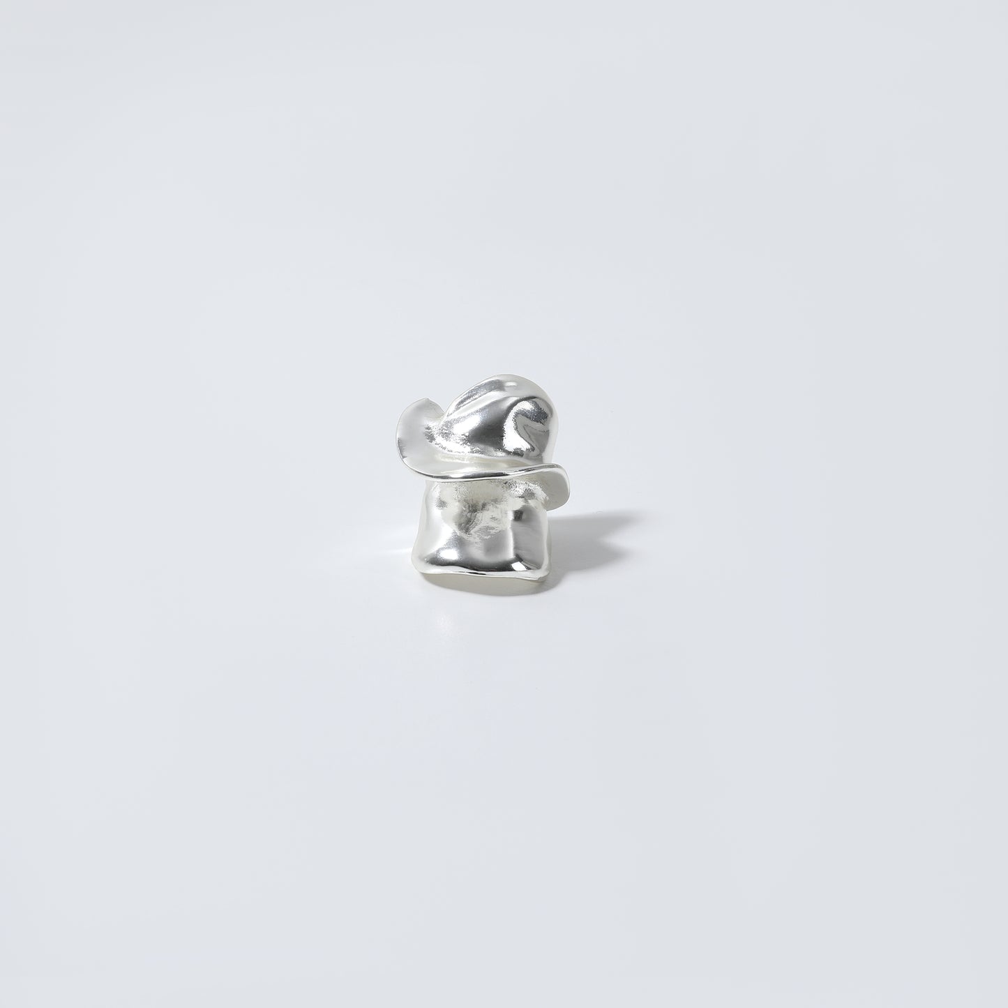 Silver Sculptural Abstract Statement Ring