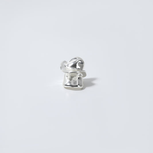 Silver Sculptural Abstract Statement Ring
