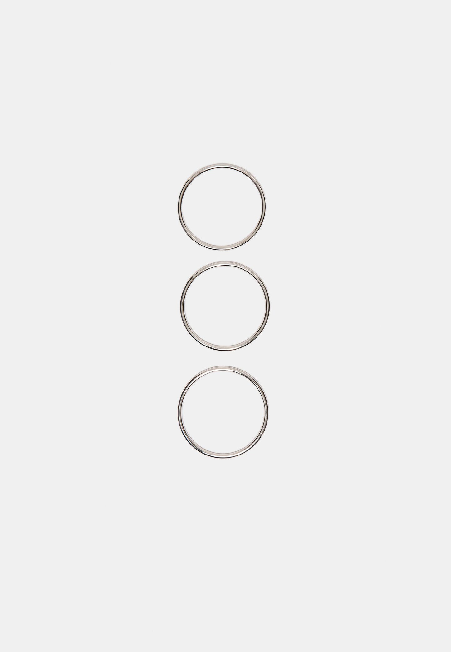 Silver Thin Band Bangle Set