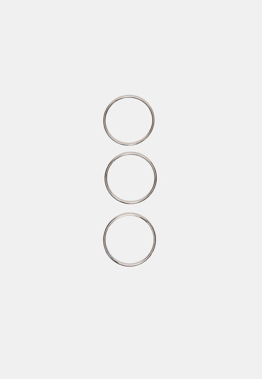 Silver Thin Band Bangle Set