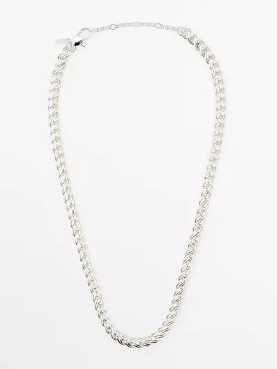Silver Twisted Rope Chain Necklace