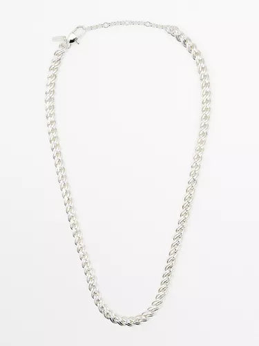Silver Twisted Rope Chain Necklace
