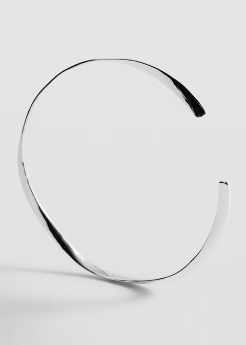 Thin Twist Open Cuff Silver Bangle Bracelet Choker