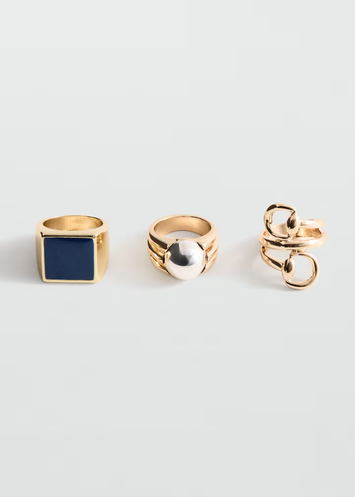 Three-Piece Stackable Gold Ring Set