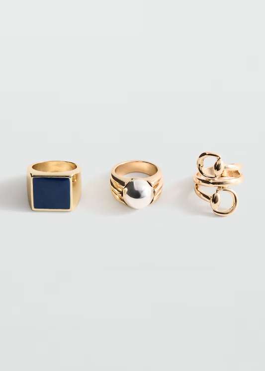 Three-Piece Stackable Gold Ring Set