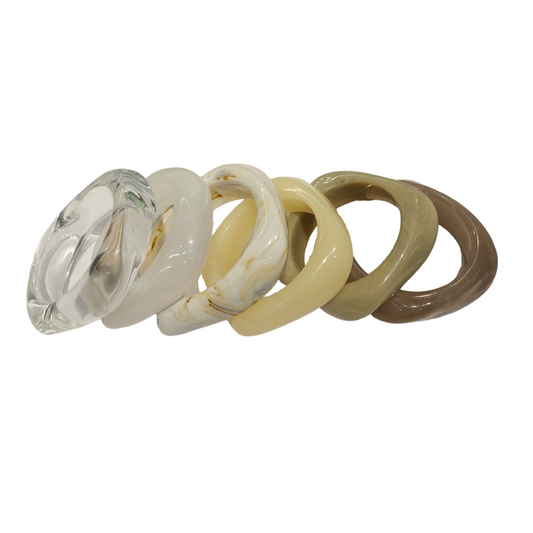 Transparent - Light Brown Resin Bracelet Set