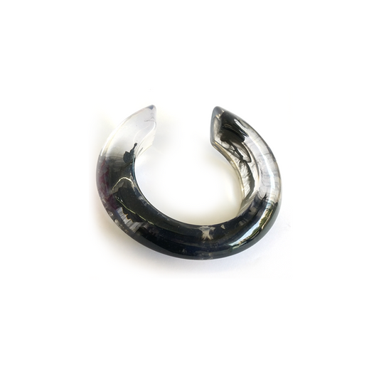 Transparent with Black Marbled Resin Cuff Bracelet