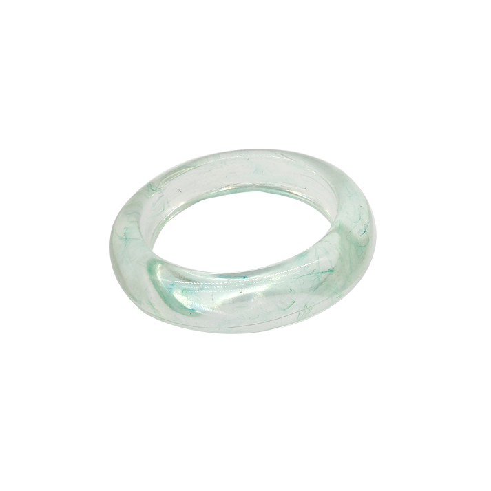 Transparent with Green Veins Resin Bracelet