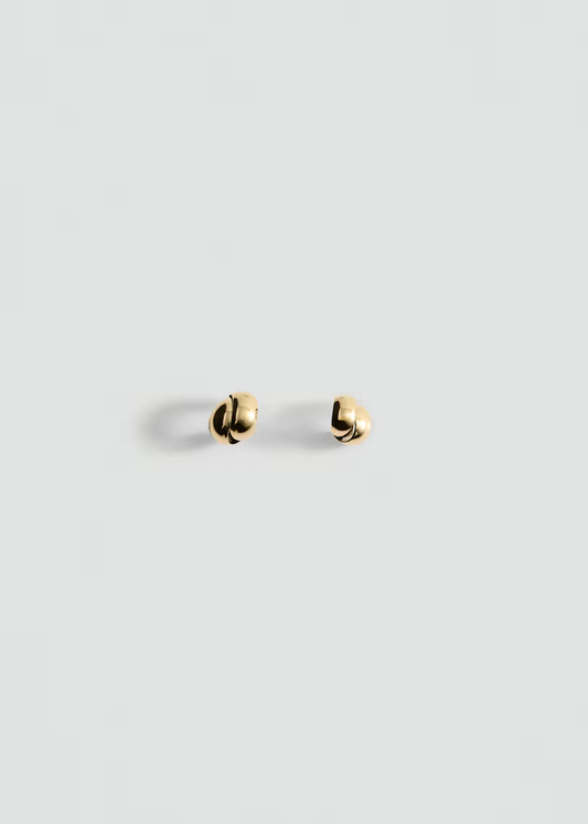 Twist Knot Polished Gold Dome Stud Earrings