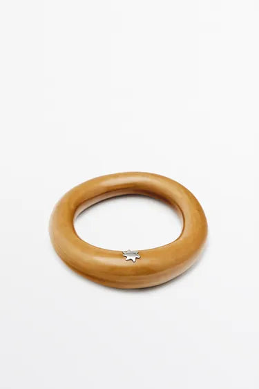 Ceramic Bangle with Silver Star Accent