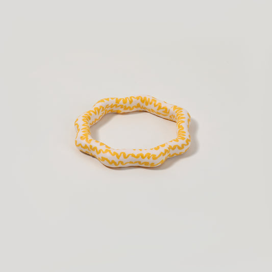 Yellow-White Resin Irregular Closed Bracelet