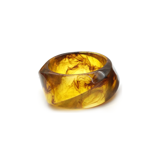 Yellow - brown Marbled Resin Bracelet