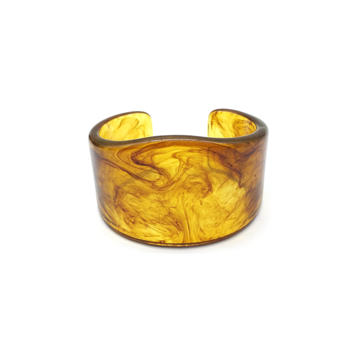 Yellow - brown Marbled Resin Cuff
