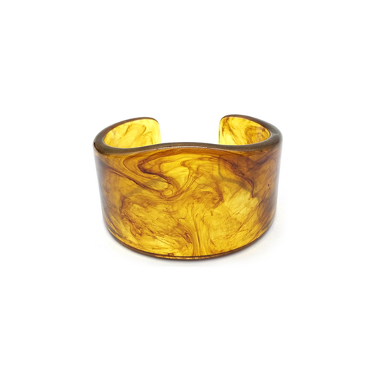 Yellow - brown Marbled Resin Cuff