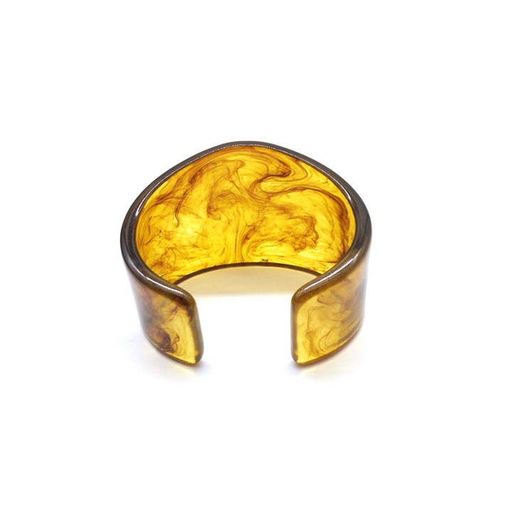 Yellow - brown Marbled Resin Cuff