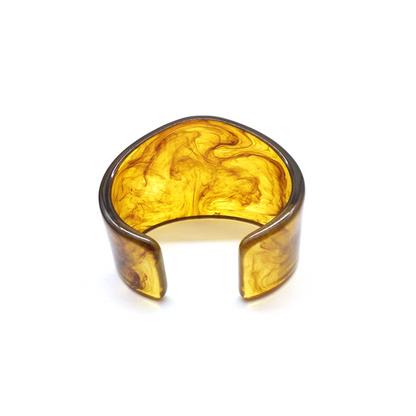 Yellow - brown Marbled Resin Cuff