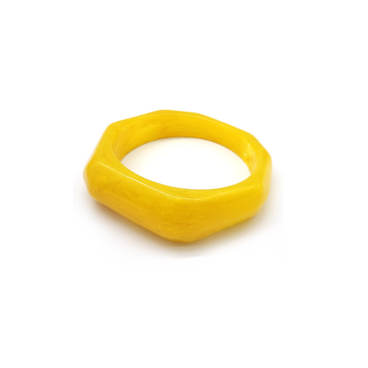 Yellow Irregular - shaped Resin Bracelet