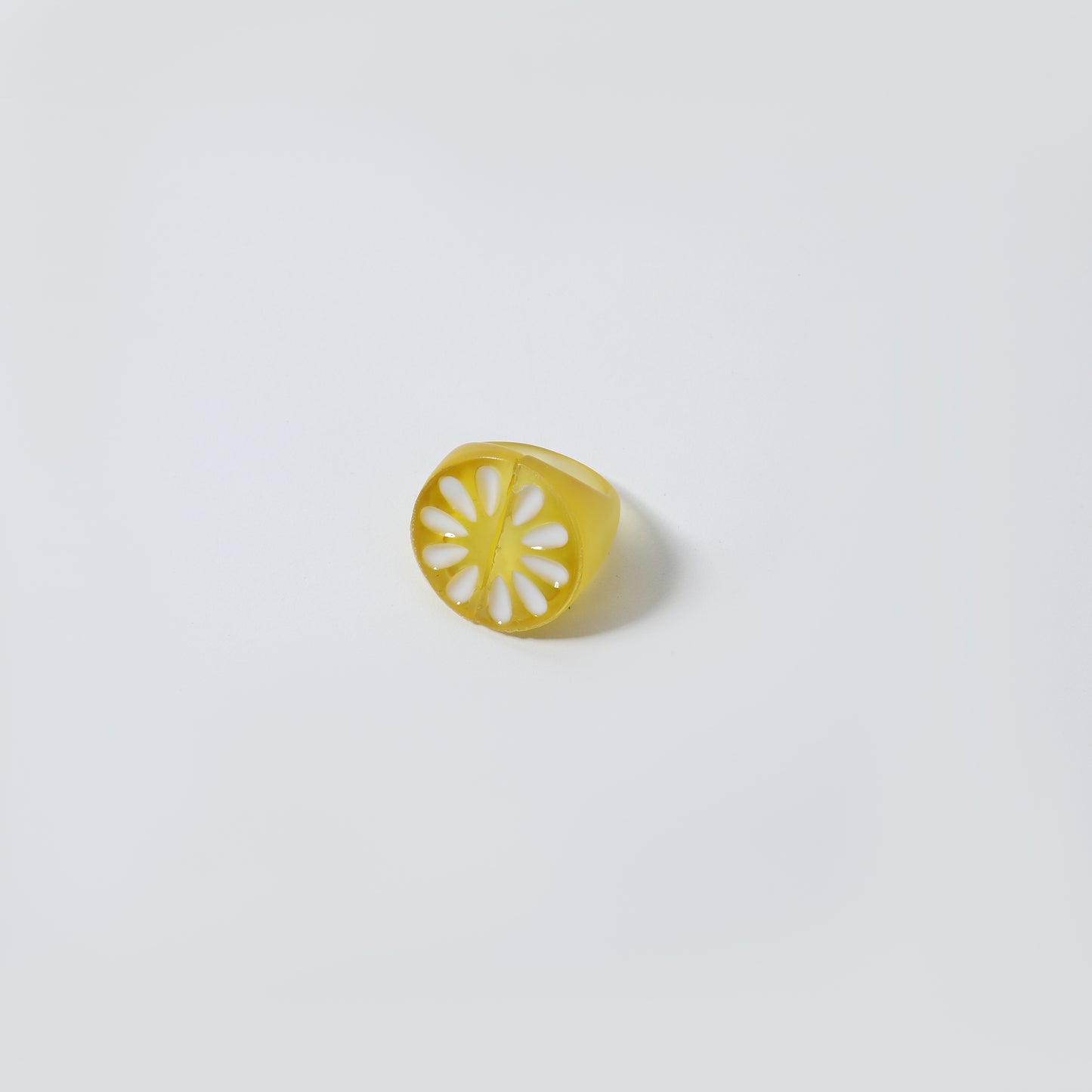 Yellow Lemon Slice Resin Ring
