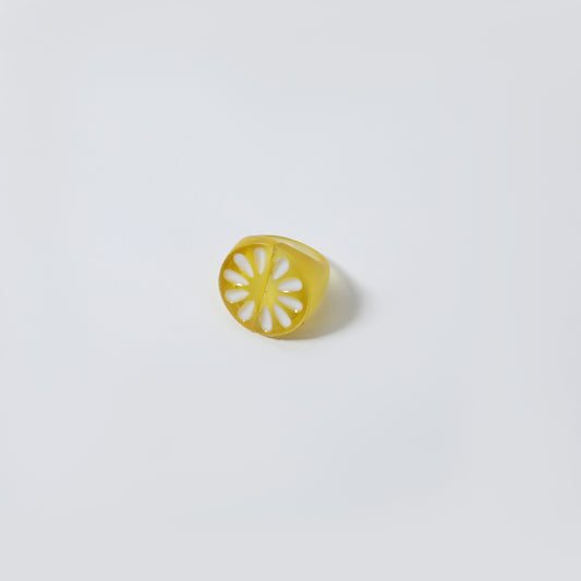 Yellow Lemon Slice Resin Ring