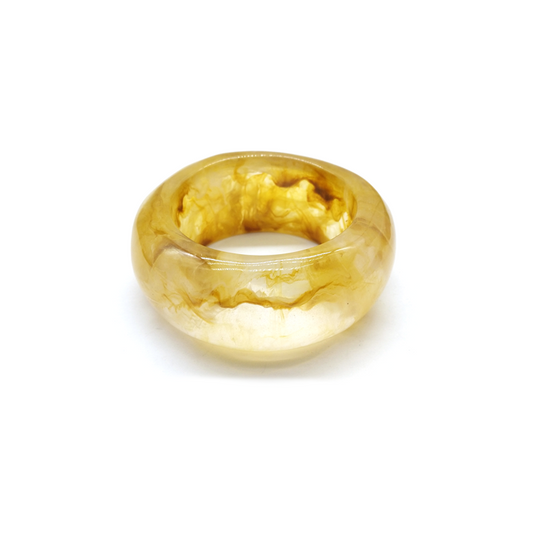 Yellow Marbled Resin Bracelet
