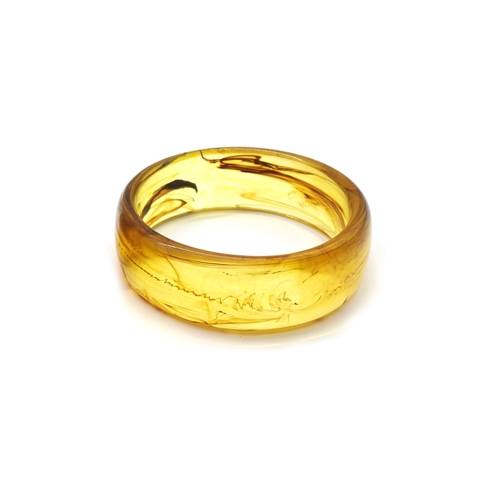 Yellow Marbled Resin Bracelet