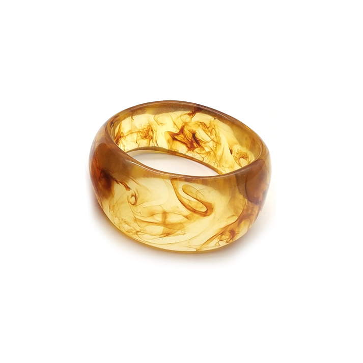 Yellow Marbled Resin Bracelet