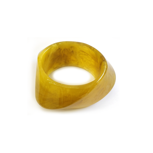 Yellow Marbled Resin Bracelet