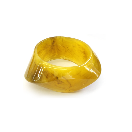 Yellow Marbled Resin Bracelet