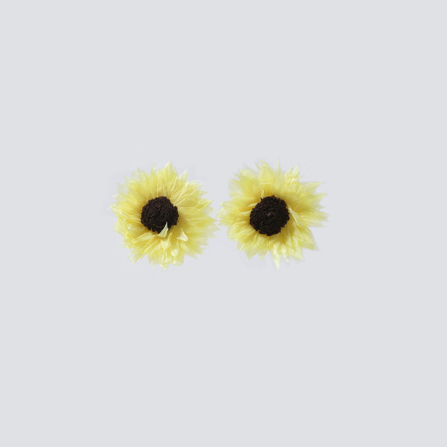 Yellow Tulle Sunflower Stud Earrings