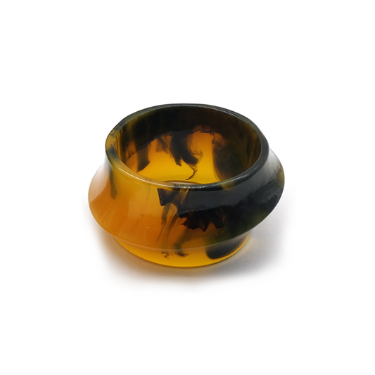 Yellow and Black Marbled Resin Bracelet