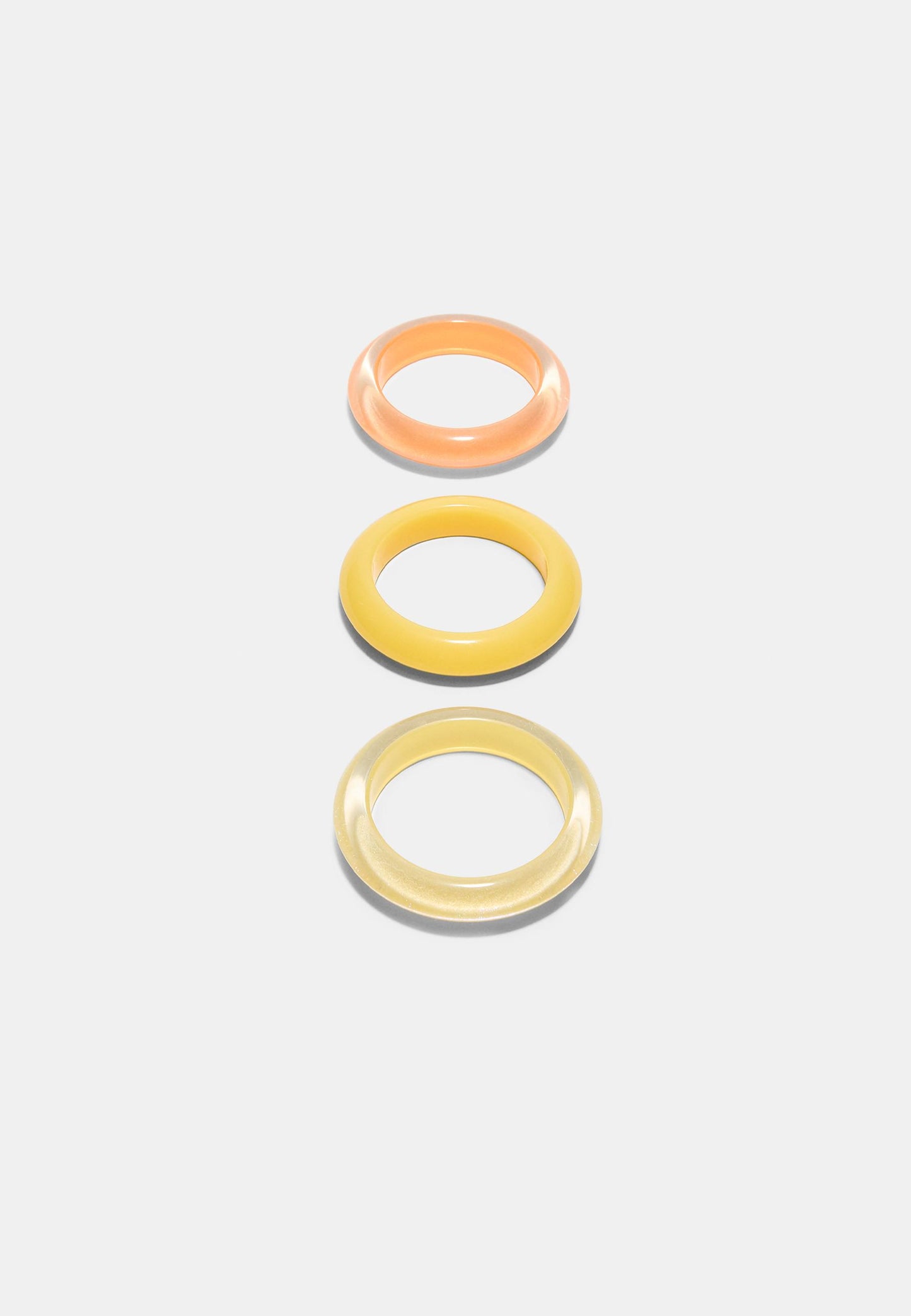 Yellow and Peach Resin Bangle Set