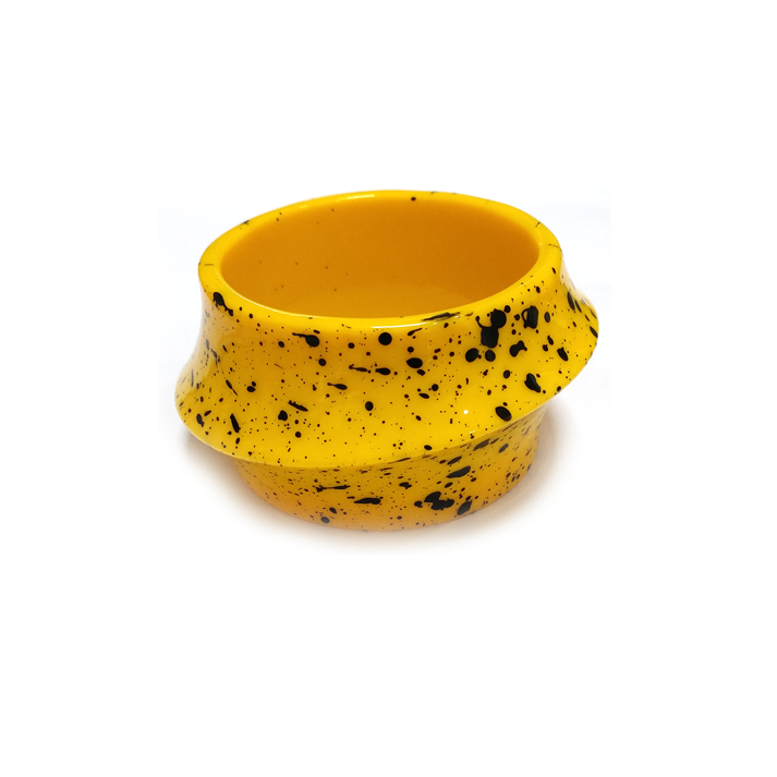 Yellow with Black Speckles Resin Bracelet