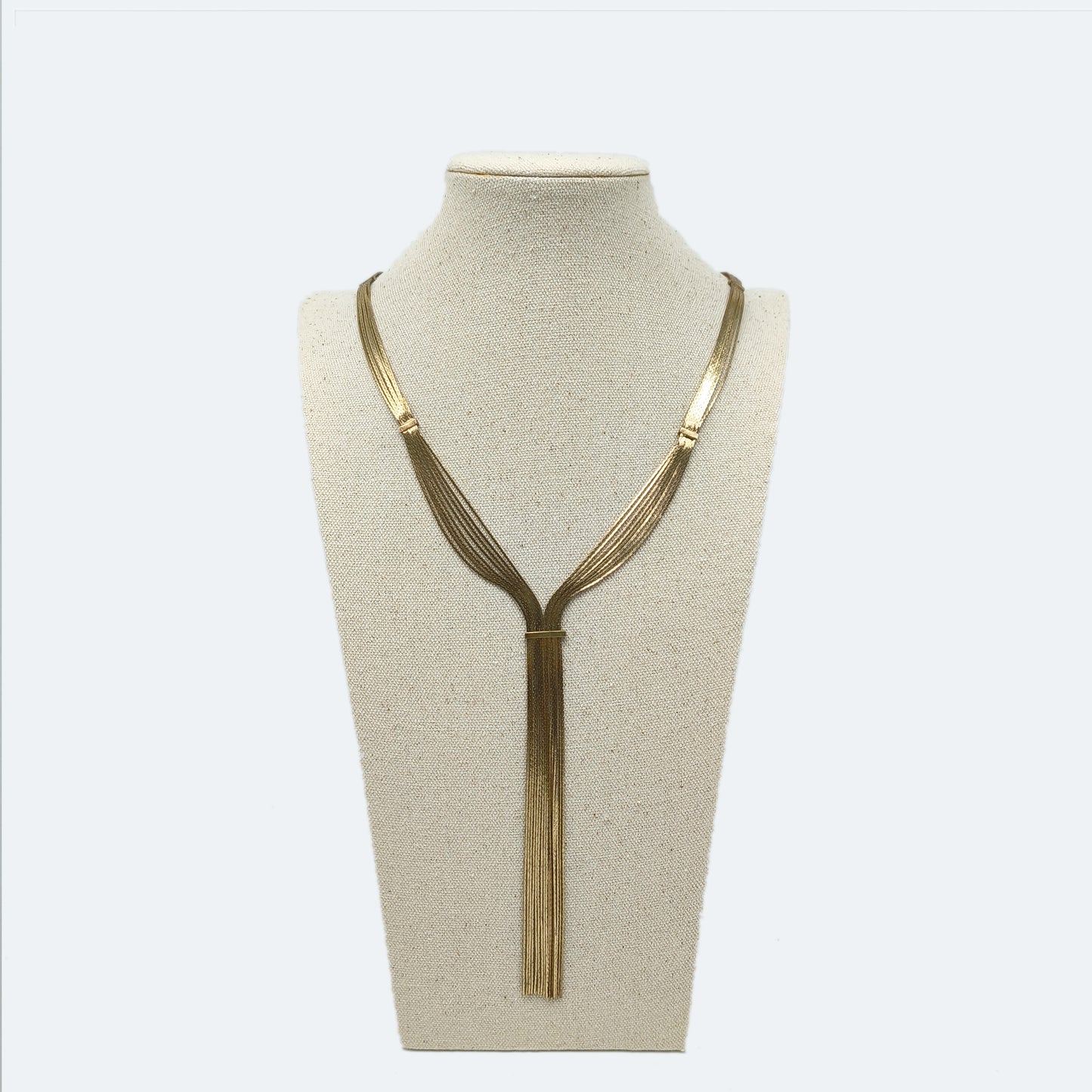 Lariat necklace - Gold snake chain necklace