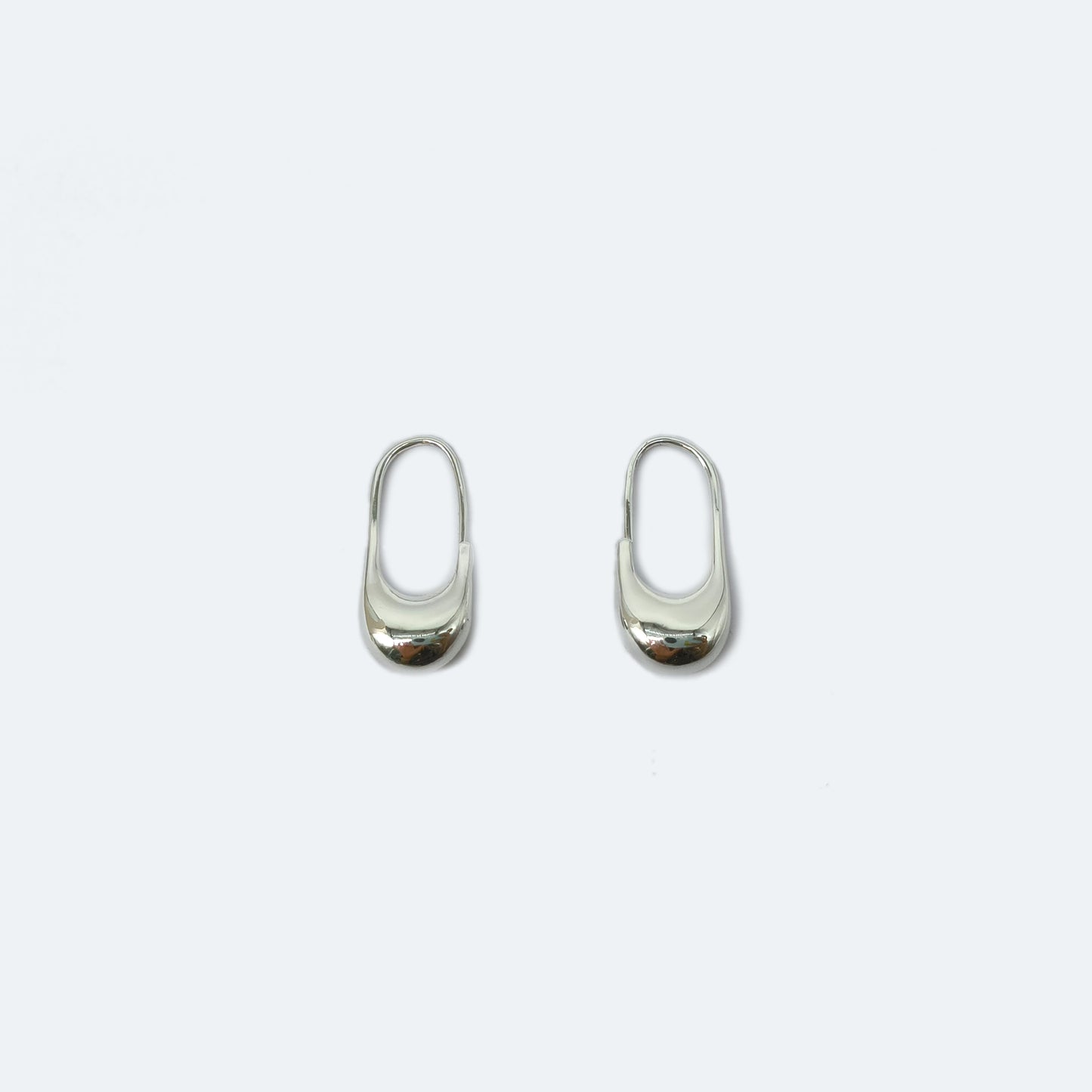 Silver oval hoop earrings