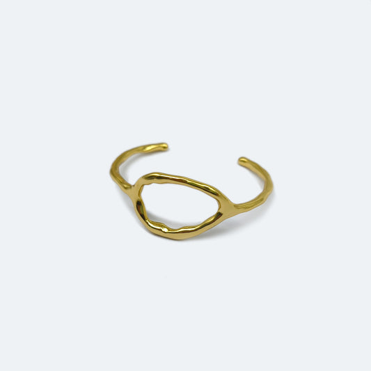 Gold plated open cuff bangle